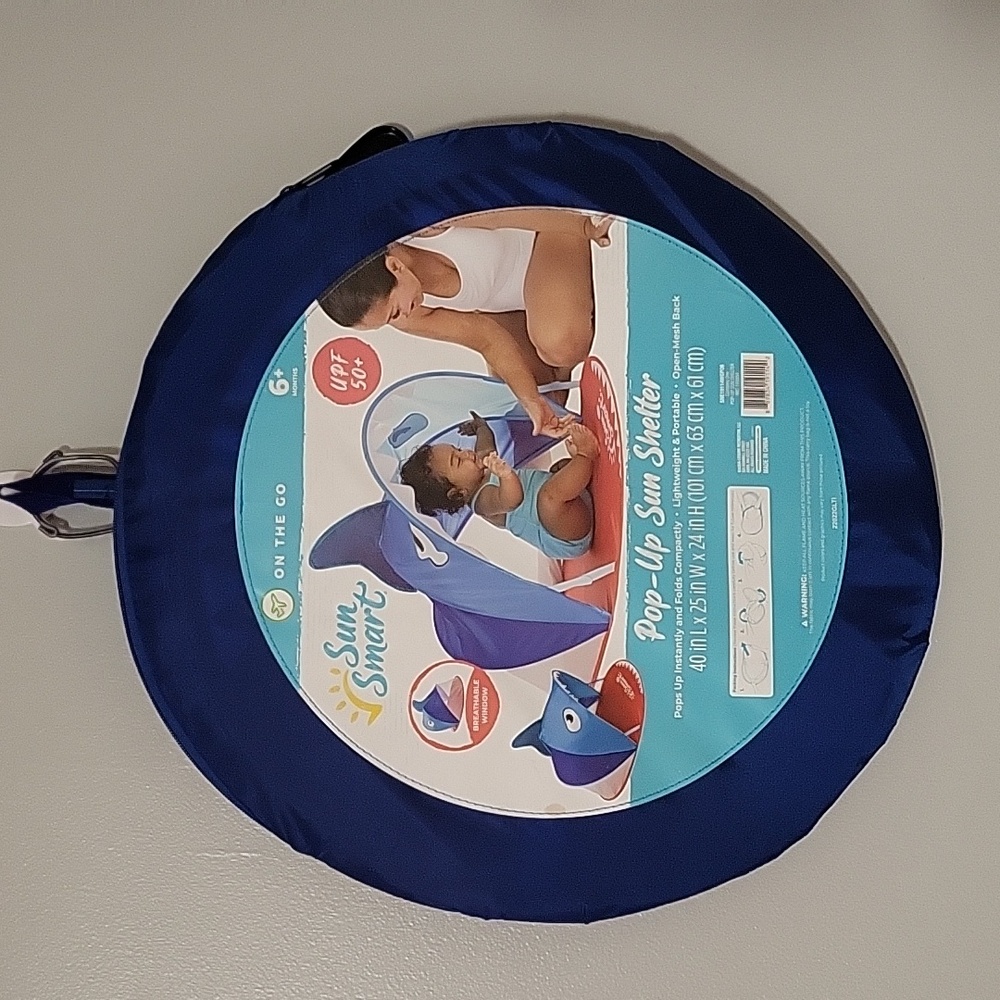 Sun Smart On The Go Pop Up Sun Shelter Shark for 6+ Months UPF 50+ beach tent